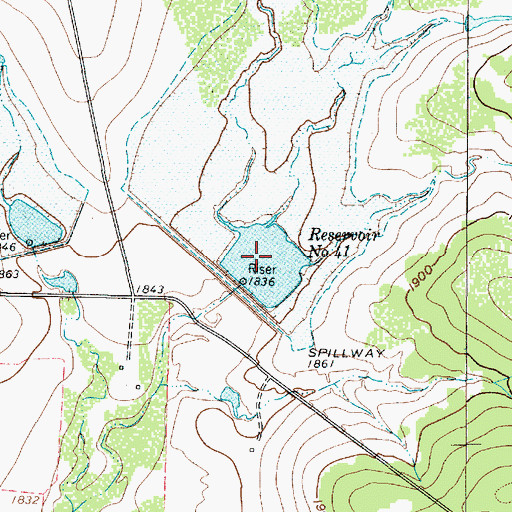 Topographic Map of Soil Conservation Service Site 41 Reservoir, TX
