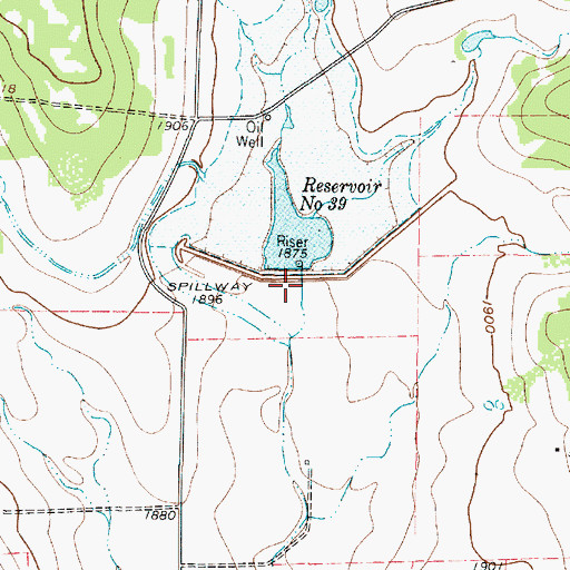 Topographic Map of Soil Conservation Service Site 39 Dam, TX