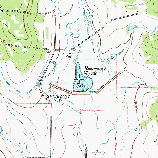 Topographic Map of Soil Conservation Service Site 39 Reservoir, TX