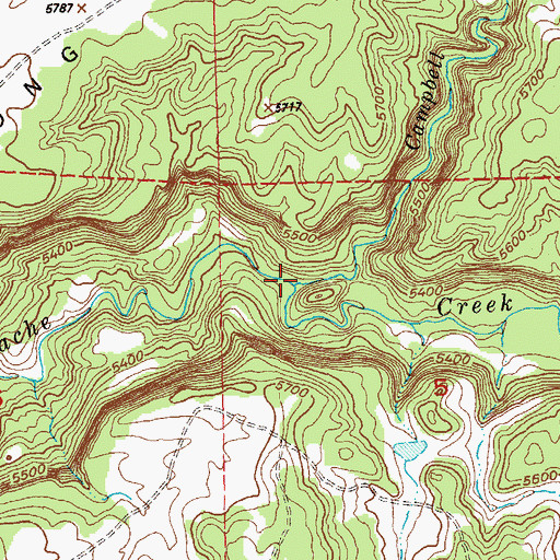 Topographic Map of Campbell Creek, CO