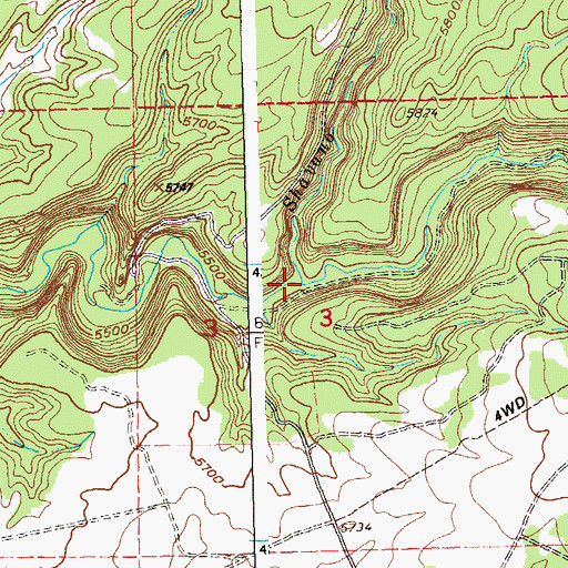 Topographic Map of Shavano Creek, CO