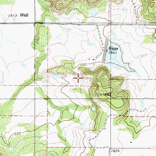 Topographic Map of Soil Conservation Service Site 2 Reservoir, TX