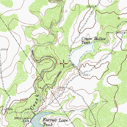 Topographic Map of Spade Ranch Crane Hollow Tank Dam, TX