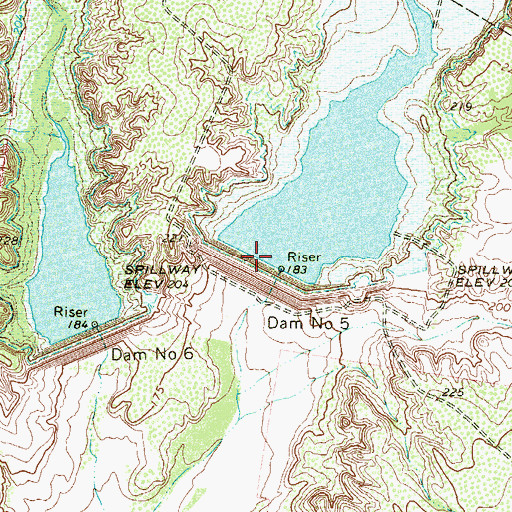 Topographic Map of Soil Conservation Service Site 5 Dam, TX
