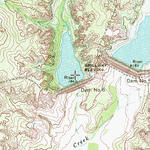 Topographic Map of Soil Conservation Service Site 6 Reservoir, TX