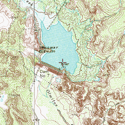 Topographic Map of Soil Conservation Service Site 7 Reservoir, TX
