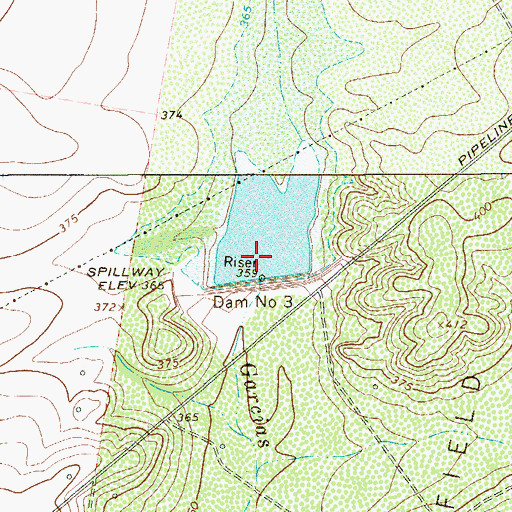 Topographic Map of Soil Conservation Service Site 3 Dam, TX