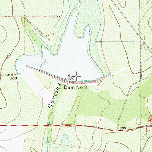 Topographic Map of Soil Conservation Service Site 2 Reservoir, TX