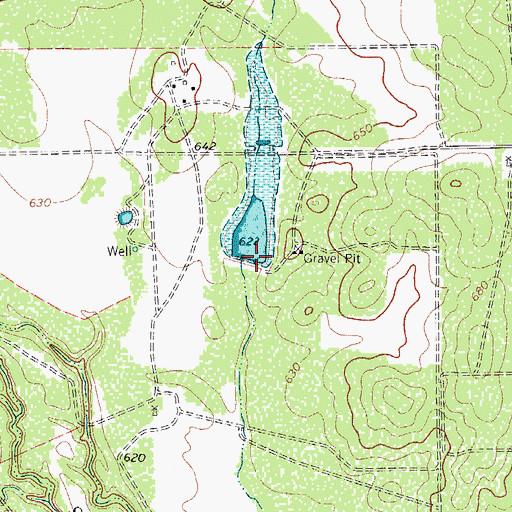 Topographic Map of Eschenburg Lake Dam, TX