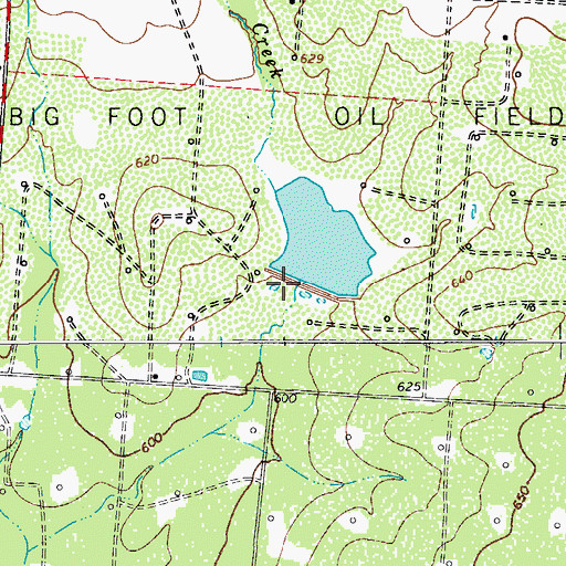 Topographic Map of Vincent Lake Dam, TX