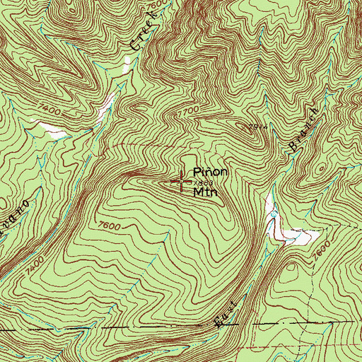Topographic Map of Pion Mountain, CO
