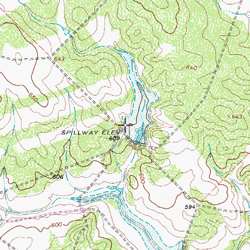 Topographic Map of Morrow Lake Number 2 Dam, TX