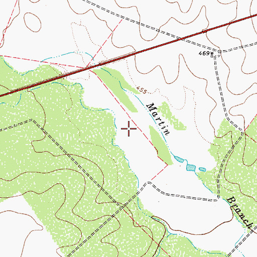 Topographic Map of Thompson Lake Dam, TX