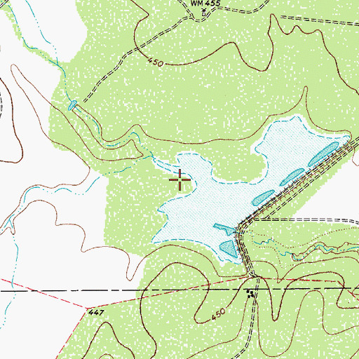 Topographic Map of Burns Reservoir, TX