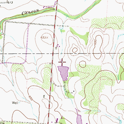 Topographic Map of Cox Reservoir Dam, TX