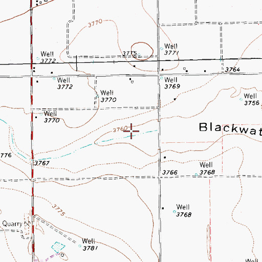 Topographic Map of Millen Lake Dam, TX