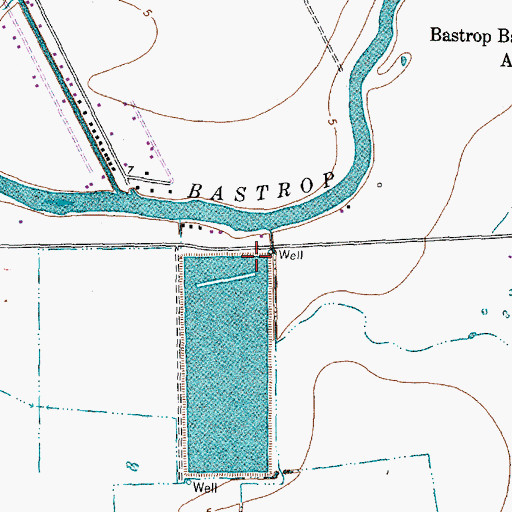 Topographic Map of Evans Lake Dam, TX
