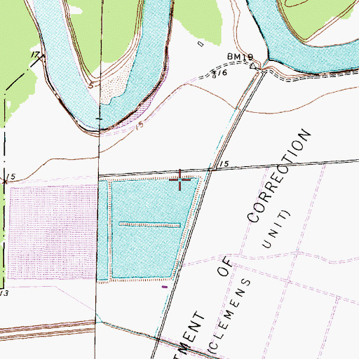 Topographic Map of Clemens Reservoir Number 1 Levee, TX