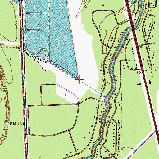 Topographic Map of Angleton Fishing and Hunting Club Levee, TX