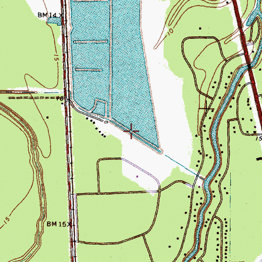 Topographic Map of Angleton Fishing and Hunting Club Reservoir, TX