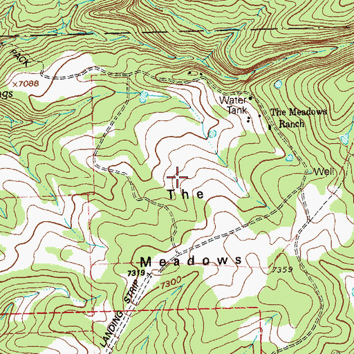 Topographic Map of The Meadows, CO