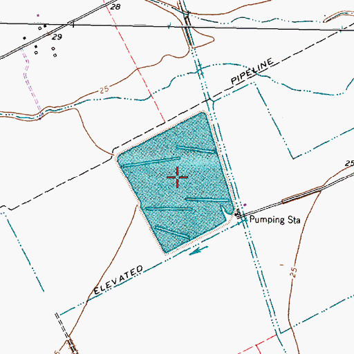 Topographic Map of Hudeck Reservoir, TX