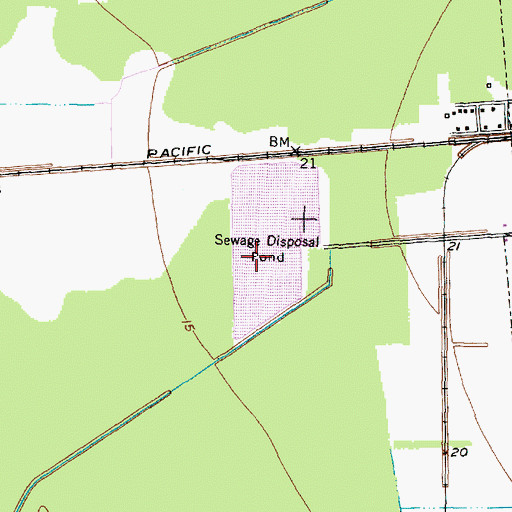 Topographic Map of Brazoria City Reservoir, TX