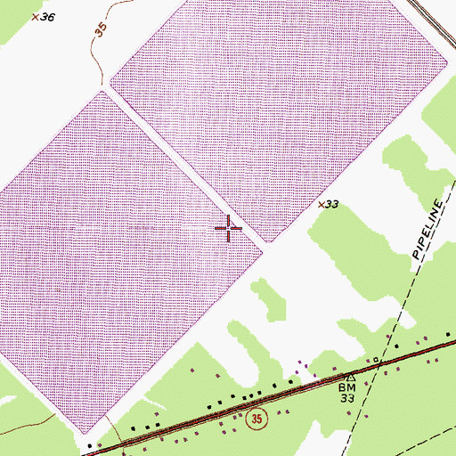 Topographic Map of San Bernard Reservoir Number 2 Levee, TX