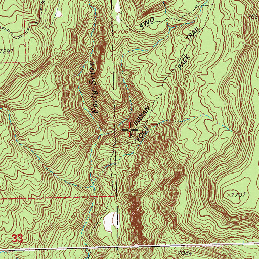 Topographic Map of Indian Trail, CO