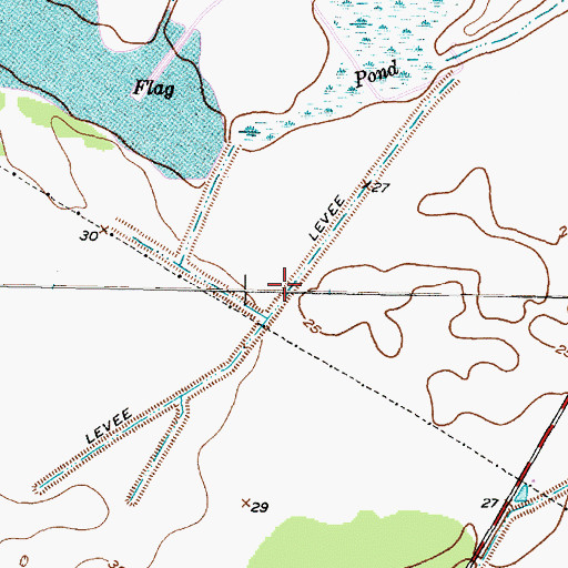 Topographic Map of Bar X Ranch Lake Levee, TX
