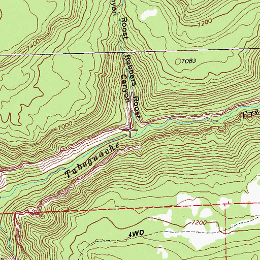 Topographic Map of Robbers Roost Canyon, CO