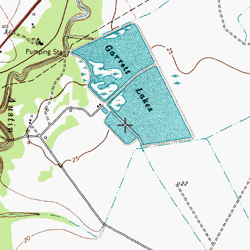 Topographic Map of Garrett Dam, TX
