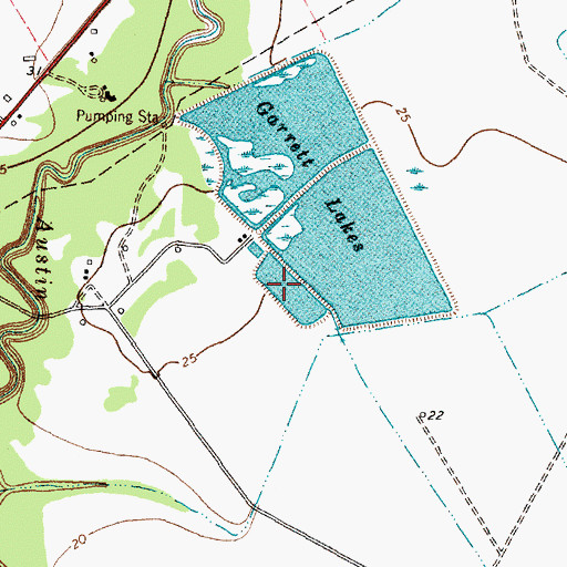 Topographic Map of Garrett Lake, TX