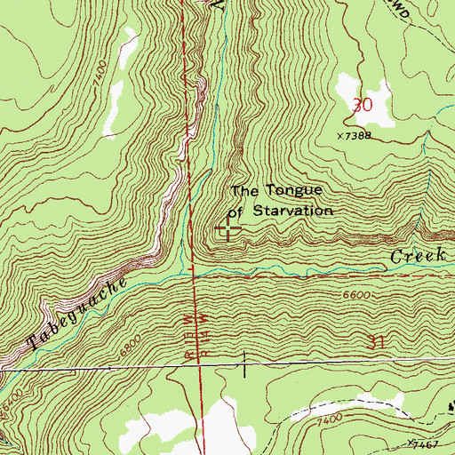 Topographic Map of The Tongue of Starvation, CO