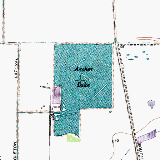 Topographic Map of Archer Lake, TX