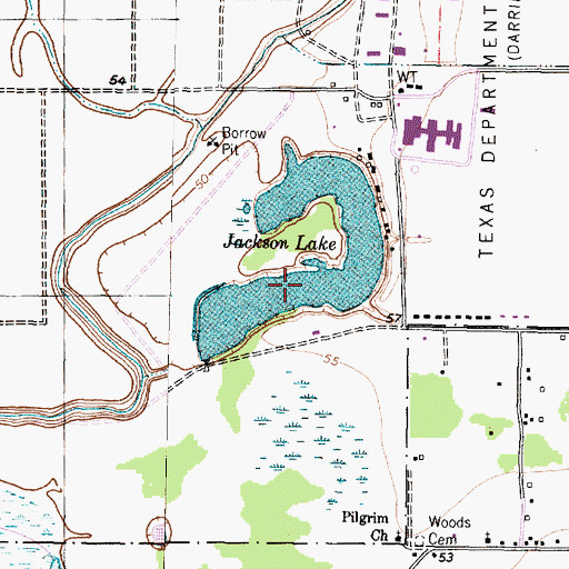 Topographic Map of Lake Jackson, TX