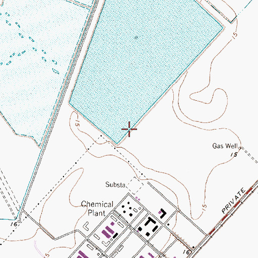 Topographic Map of Monsanto Reservoir Levee, TX
