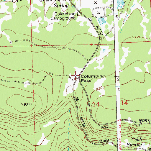 Topographic Map of Columbine Pass, CO