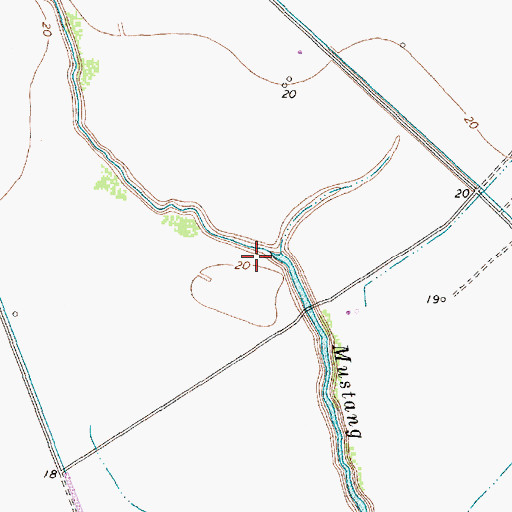 Topographic Map of Mustang Lake East Dam, TX