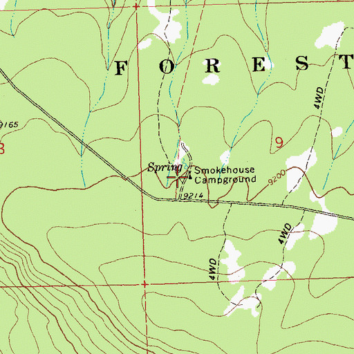 Topographic Map of Smokehouse Campground, CO