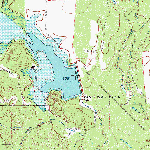 Topographic Map of Wilson Lake Dam, TX