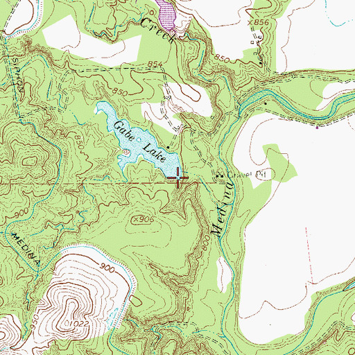Topographic Map of Gabe Lake Dam, TX