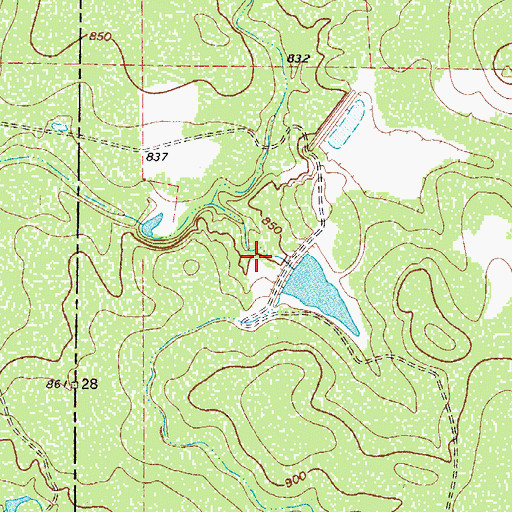 Topographic Map of Texas No Name Number 3 Dam, TX