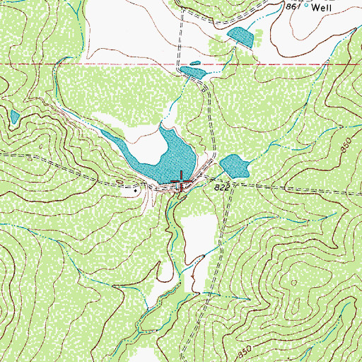 Topographic Map of Richardson Lake Dam, TX