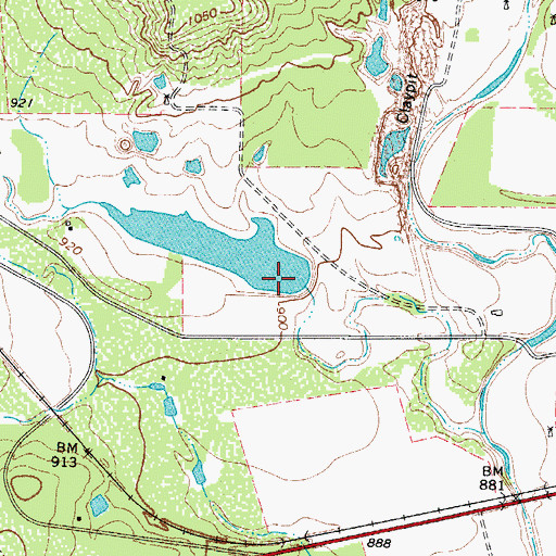 Topographic Map of Primos Lake Dam, TX