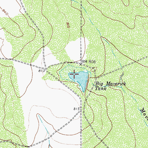 Topographic Map of Big Maverick Tank, TX