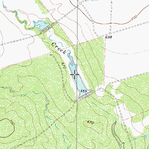 Topographic Map of T C Stricklin Lake, TX