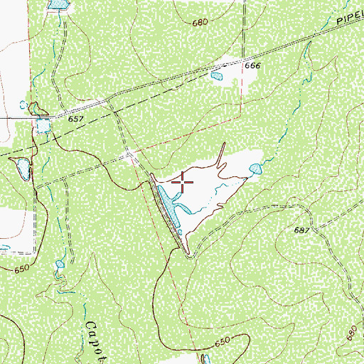 Topographic Map of Rutledge Lake, TX