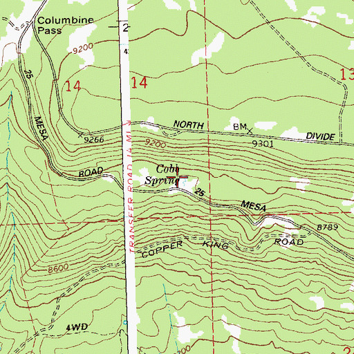 Topographic Map of Cobb Spring, CO