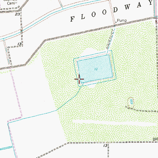 Topographic Map of Dry Reservoir, TX